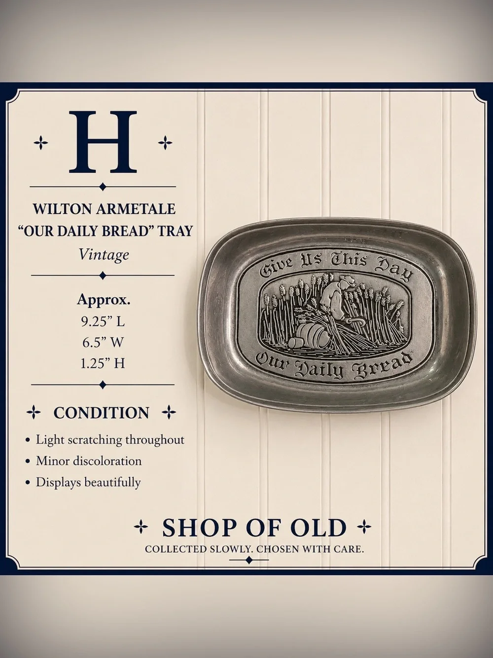 Wilton Armetale “Our Daily Bread” Tray | Vintage Bread Tray